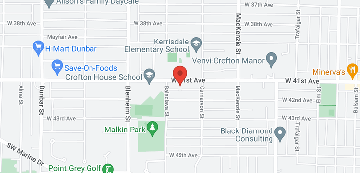 map of 201 3088 W 41ST AVENUE